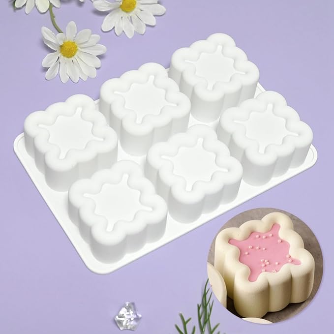 mostsom Square Silicone Mousse Cake Mold Easy Using Non-stick Baking Mold for Cake Decorating DIY Bakeware Tools (D_ Square Flower)
