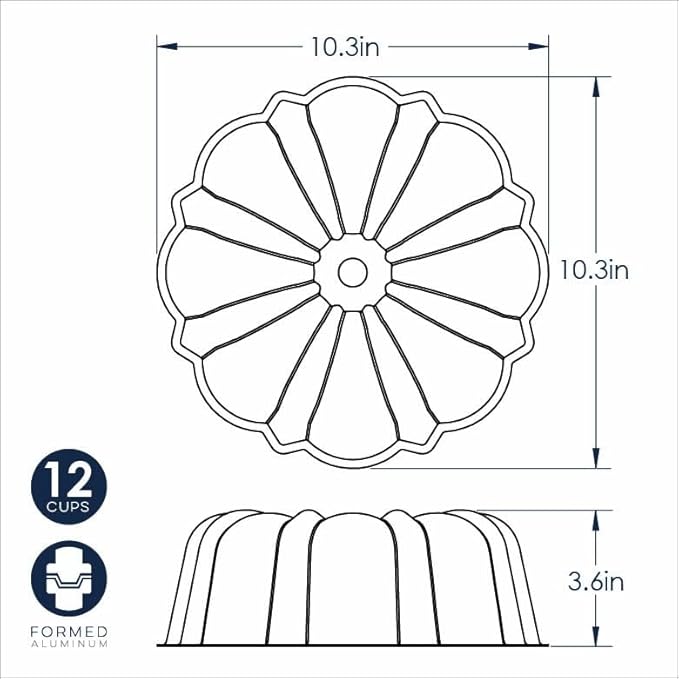 Nordic Ware Formed Bundt, 12 Cup, Aurora Green