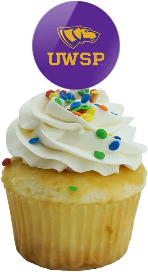 University of Wisconsin-Stevens Point Primary Logo Cupcake Picks Toppers Decoration Set of 6