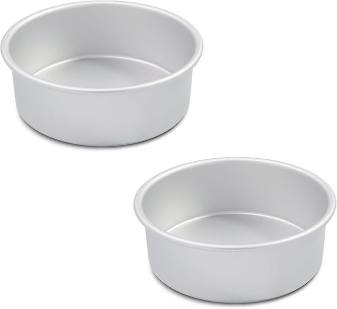 kefyixc7x3 inch round cake pans Set of 2,Cake tins perfect for baking bread, cheesecake, cakes more - durable aluminum molds for circle cake pan (7×3 round Cake Pan, Set of 2)