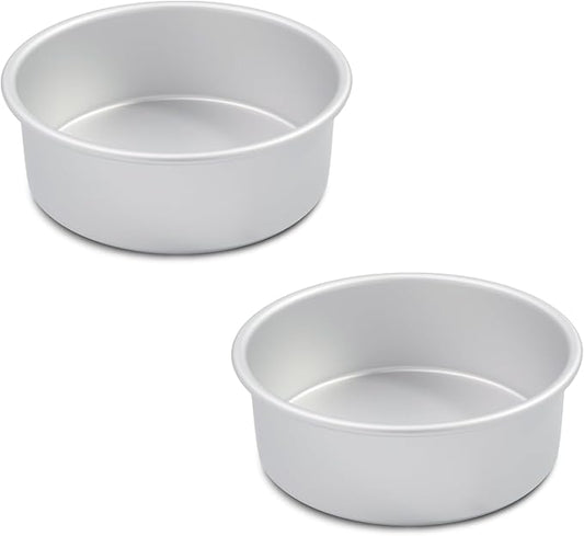 kefyixc7x3 inch round cake pans Set of 2,Cake tins perfect for baking bread, cheesecake, cakes more - durable aluminum molds for circle cake pan (7×3 round Cake Pan, Set of 2)