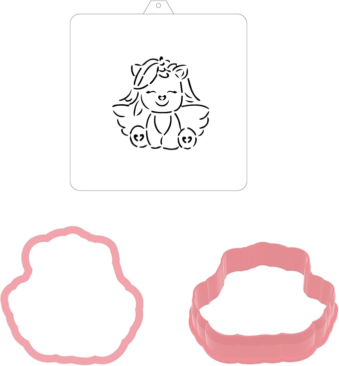 Cookie Cutter and Stencil Set Bundle Kit PYO Cookies Paint Your Own Diy Bakery Fondant Sugar Happy Birthday Wedding Baby Candle Kids Painting Coloring Pages Comb (Unicorn PYO)