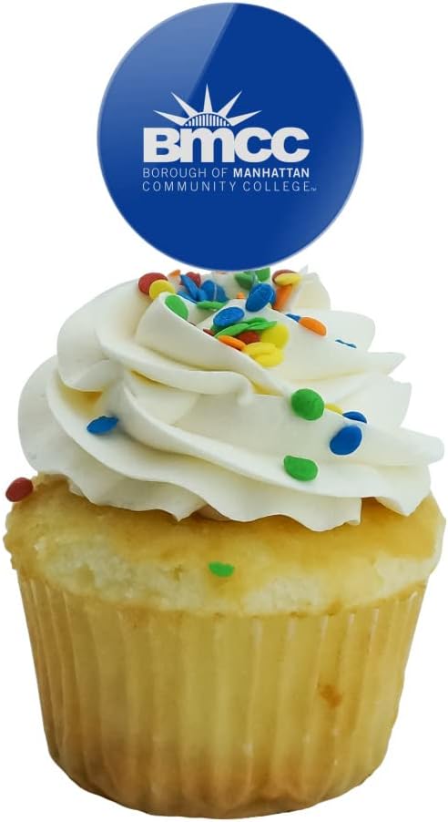 Borough of Manhattan Community College Primary Logo Cupcake Picks Toppers Decoration Set of 6