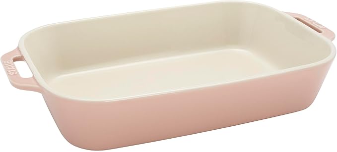 Staub Ceramic 3-pc Rectangular Baking Dish Set - Macaron Pastel Pink