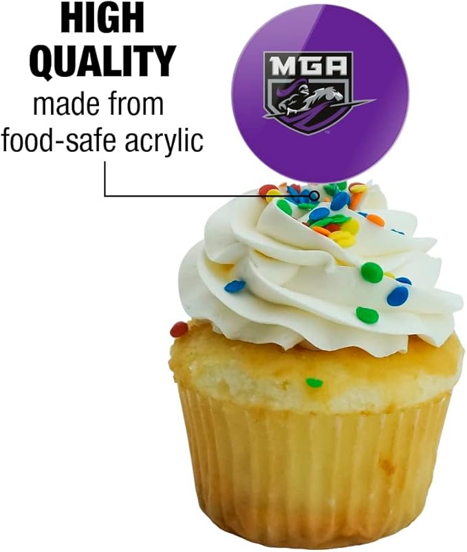 Middle Georgia State University Primary Logo Cupcake Picks Toppers Decoration Set of 6