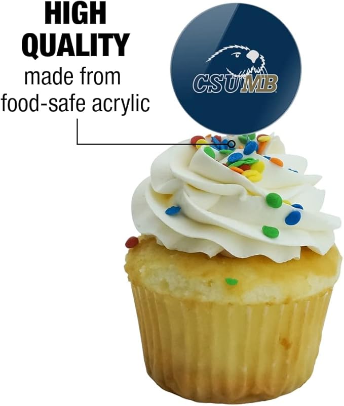 California State University Monterey Bay Primary Logo Cupcake Picks Toppers Decoration Set of 6