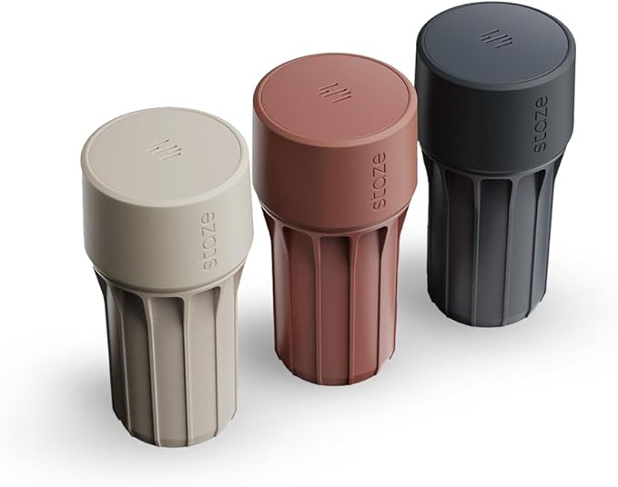 Staze Preserve Vacuum Sealed Storage Jars (148ml) | Patented Smell Proof Containers | Herb Storage & Food Storage Container with Protection (Desert Trio)