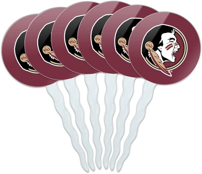 Florida State University Logo Cupcake Picks Toppers Decoration Set of 6