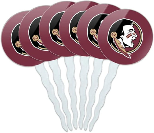 Florida State University Logo Cupcake Picks Toppers Decoration Set of 6
