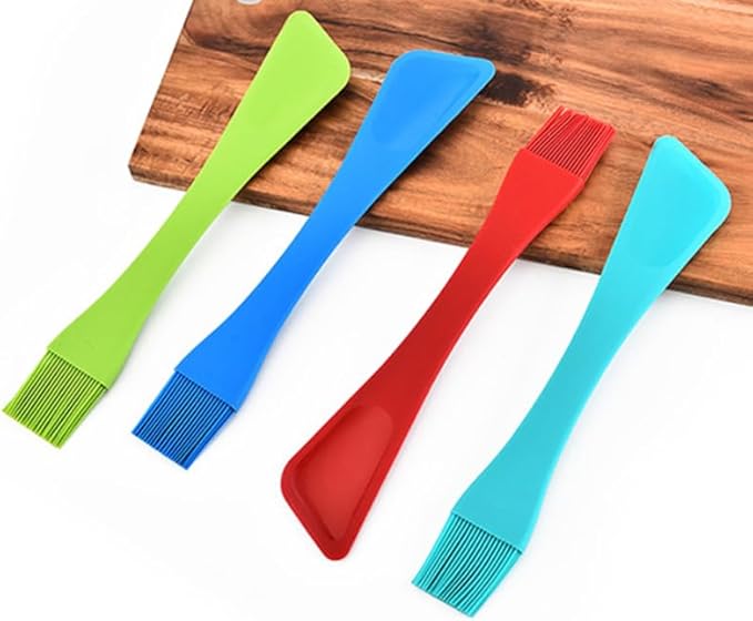 VICASKY 2pcs Egg Wash And Brush Basting Brushes Dual-Head Baking Tool Pastry for Cooking Food Butter Baster Oil Sauce Kitchen Silicone Grilling BBQ Tools Marinade Heat Resistant Spread Grill