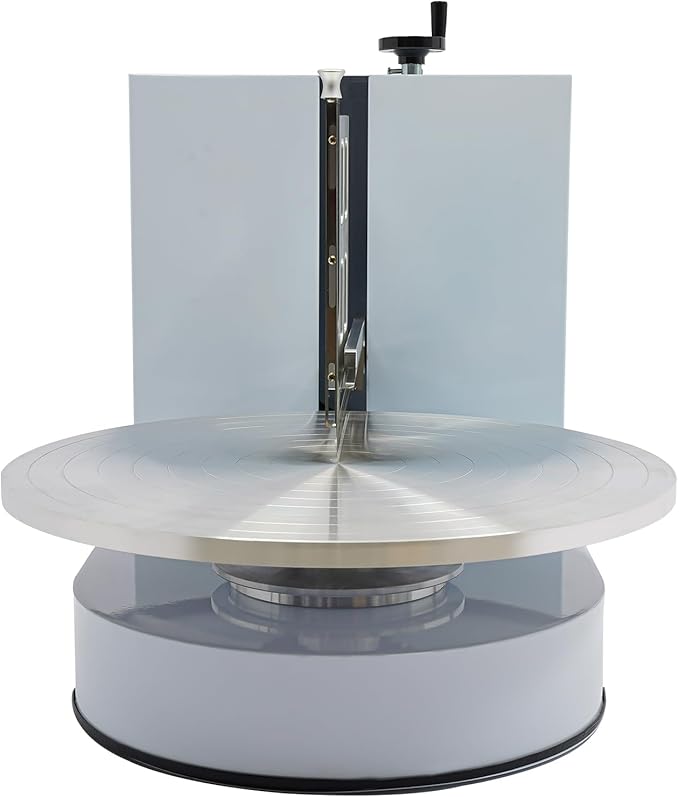 Cake Decorating Machine, 4-16 inch Cake Cream Spreading Coating Smearing Machine Cream Smooth Coating Decoration with Adjustable Spatula Turntable for Cake Shops, Dessert Shops (White)