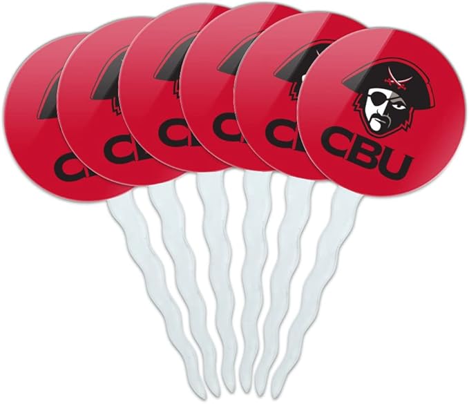 Christian Brothers University Primary Logo Cupcake Picks Toppers Decoration Set of 6