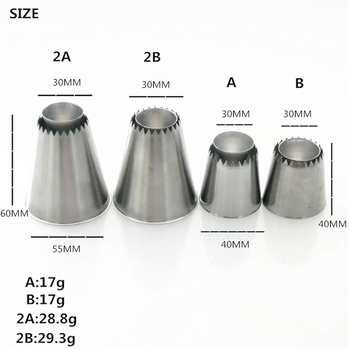 FantasyDay 4 piece Stainless Steel Piping Tips Piping Nozzles Cake Decorating Supplies Cookies Cupcake Icing Decorating Supplies Decorating Kits Frosting Icing Tips Baking Set Tools
