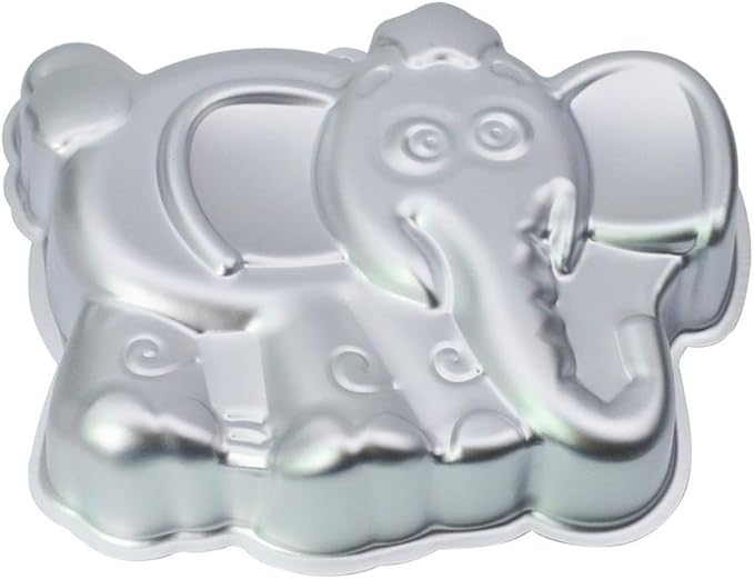 Ulalaza Elephant Cake Baking Pan 3D Animal Aluminum Cake Mould First Birthday Cake Pan