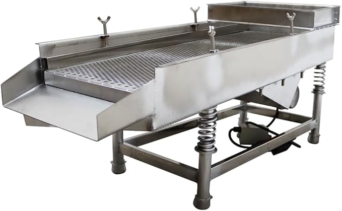 Electric Vibrating Sifter with 8mm Screen Straight Vibrating Sieve Shaker Stainless Steel Linear Sifter Machine Linear Shaker Single Motor 110v 80W