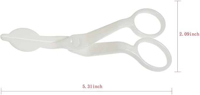 ZYAMY 3pcs ABS Plastic Cake Scissors Flower Fondant Decorating Cake Tool Flowers Lifter Cake Edge Scissors Clip Cream Transfer Confectionery Tool (White, Pink, Blue)
