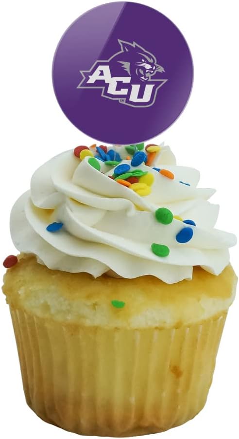 Abilene Christian Primary Logo Cupcake Picks Toppers Decoration Set of 6