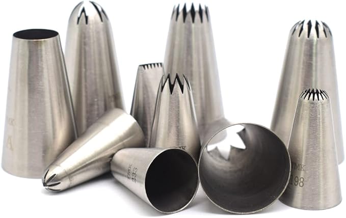 10 Pcs Stainless Steel Seamless Icing Nozzles Large Nozzle Nozzle Cake Decorating Tools
