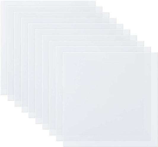ilauke 10 Pieces 7.5mil Stencil Vinyl Sheets, 12x12inch Blank Mylar Stencil Sheets, Milky Translucent PET Stencil, Clear Mylar Template for Cricut Cutting Machine, Make Your Own Stencils Sheets