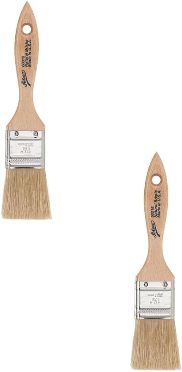 White 60015 Wooden Boar Bristle Pastry Brush (2 PC, Flat 1 1/2")