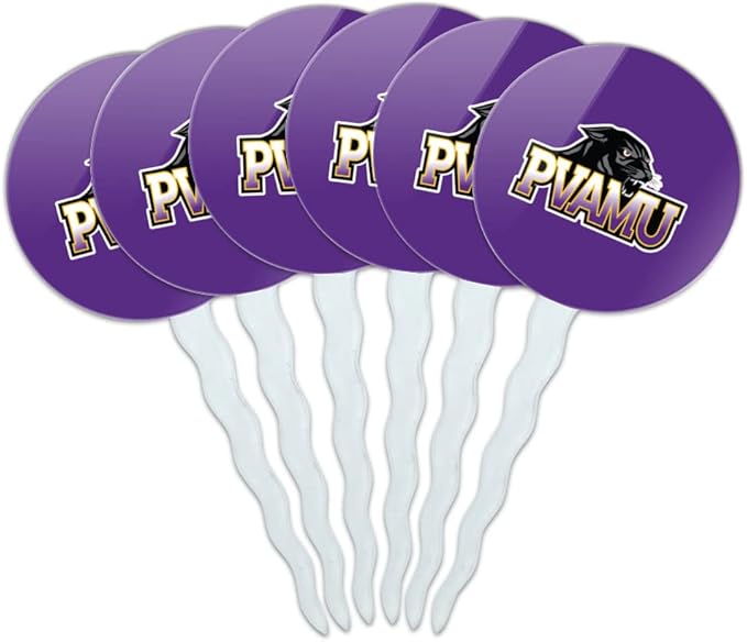 Prairie View A&M Primary Logo Cupcake Picks Toppers Decoration Set of 6