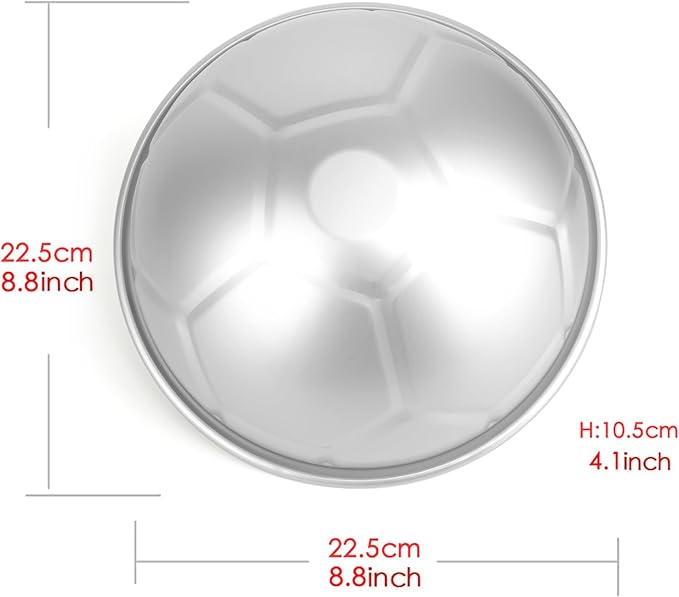 8 inches Football Cake Pan, Soccer Cake Pan, DIY 3D Birthday Pan, Aluminum Ball Cake Molds Nonstick Baking Tool