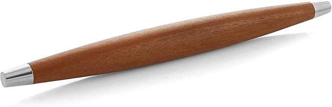 nambe Novo French Rolling Pin | Acacia Wood Roll Pin for Fondant, Pie Crust, Cookie, Pastry, Dough | Tapered Design & Smooth Construction | Essential Kitchen Utensil