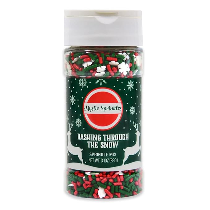 Mystic Sprinkles Christmas Holiday Sprinkle Mixes (Dashing Through the Snow Sprinkle Mix 3.1oz)
