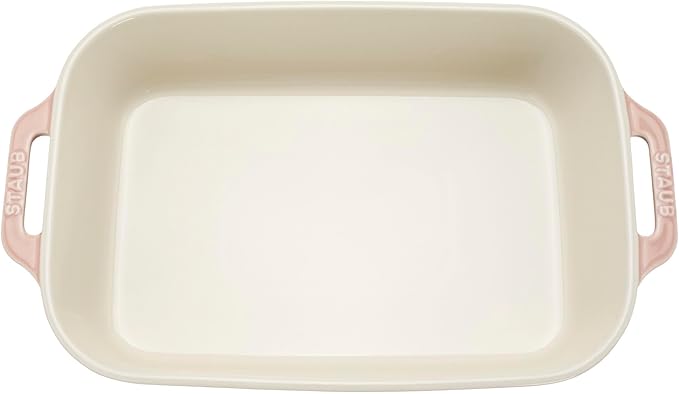 Staub Ceramic 3-pc Rectangular Baking Dish Set - Macaron Pastel Pink