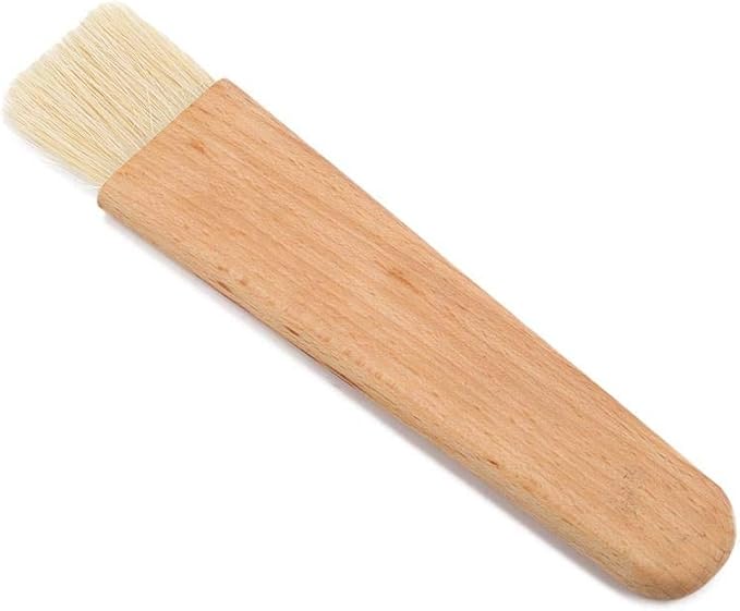 Wooden Baking Cooking Basting Brush Heat Resistant Pastry BBQ Marinade Brushes Cakes Meat Desserts Oil Sauce Butter Kitchen Tool(Flat Handle)