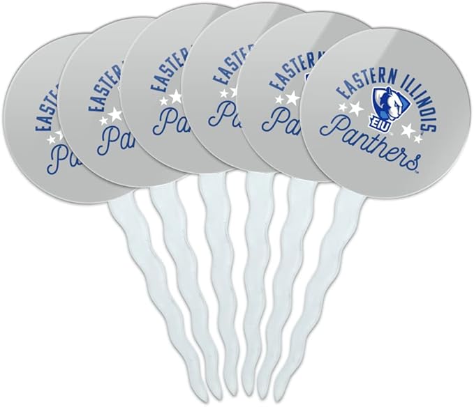 Eastern Illinois University Panthers Cupcake Picks Toppers Decoration Set of 6