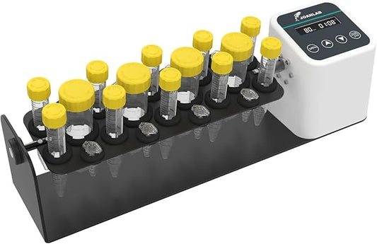 Digital Long Axis Rotating Mixer Shaker Lab Tube Roller Shaker Mixer 20-80RPM Timer and Continuous Mode for 2/5/10/15/50ml Tubes