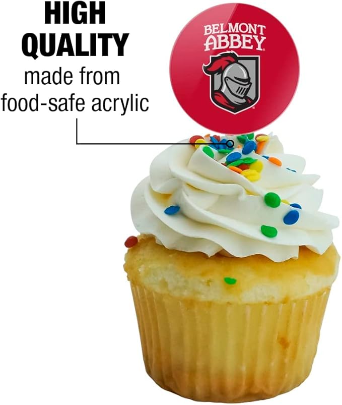 Belmont Abbey College Primary Logo Cupcake Picks Toppers Decoration Set of 6
