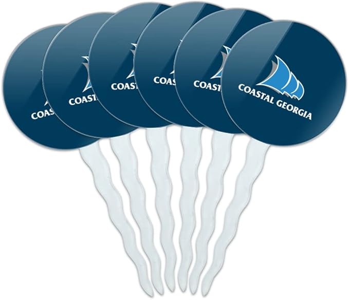 College of Coastal Georgia Primary Logo Cupcake Picks Toppers Decoration Set of 6