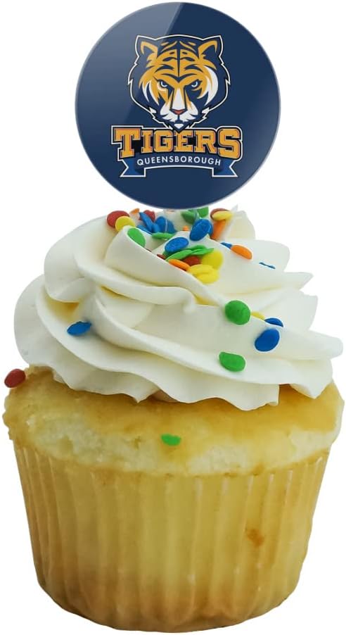 Queensborough Community College Primary Logo Cupcake Picks Toppers Decoration Set of 6