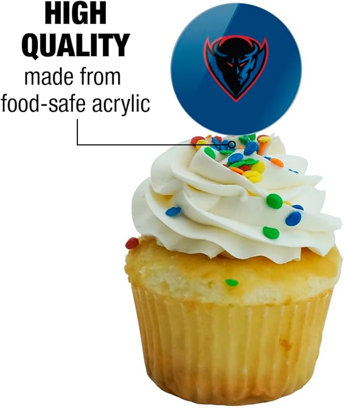 DePaul Primary Logo Cupcake Picks Toppers Decoration Set of 6