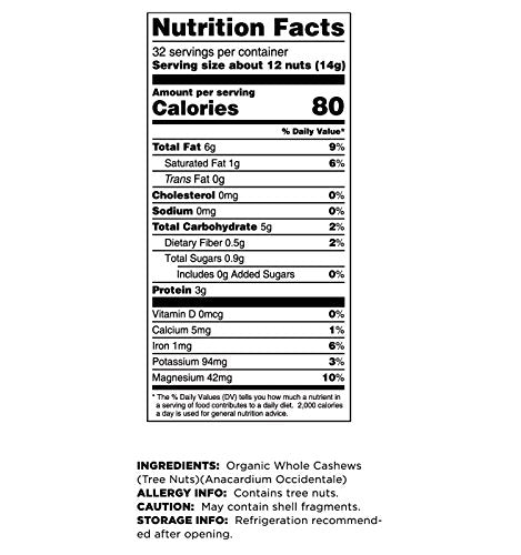 Terrasoul Superfoods Organic Raw Cashews, 16 Oz, Premium Quality for Snacking, Baking, and Culinary Creations