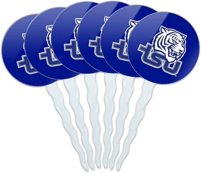 Tennessee State University Primary Logo Cupcake Picks Toppers Decoration Set of 6