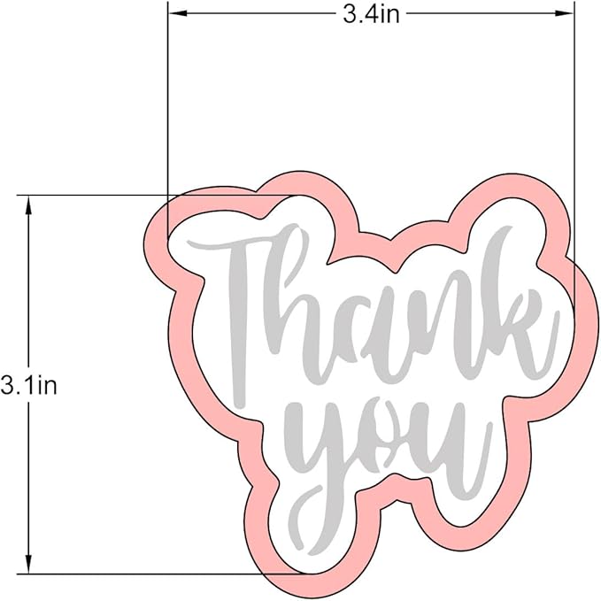 Cookie Cutter and Stencil Set Bundle Kit PYO Cookies Paint Your Own Diy Bakery Fondant Sugar Happy Birthday Wedding Baby Candle Kids Painting Coloring Pages Comb (Thank you)
