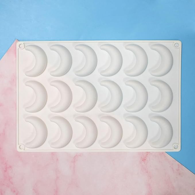 mostsom Silicone Chocolate Moon Mould Silicone Mold DIY Baking Molds for Chocolate Cake Dome Mousse (Moon F_11.28X7.68X0.52 inch)