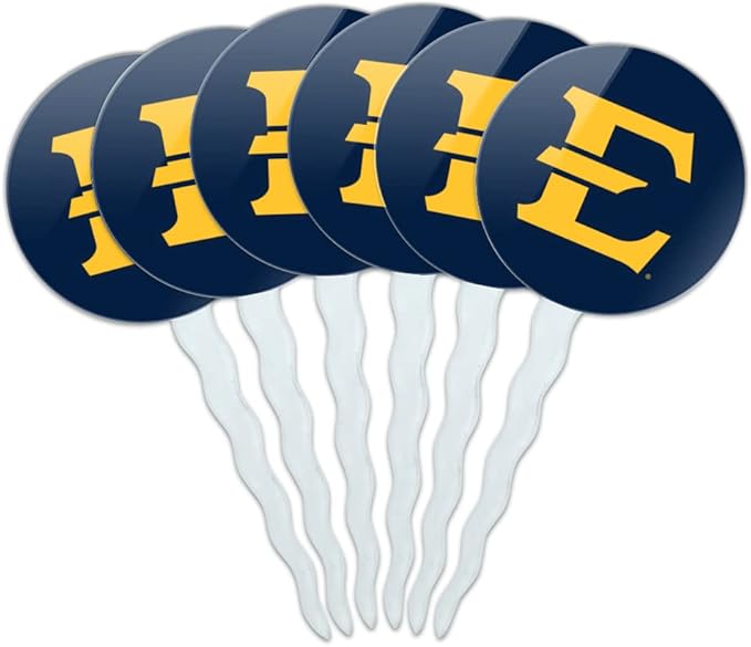 ETSU Primary Logo Cupcake Picks Toppers Decoration Set of 6