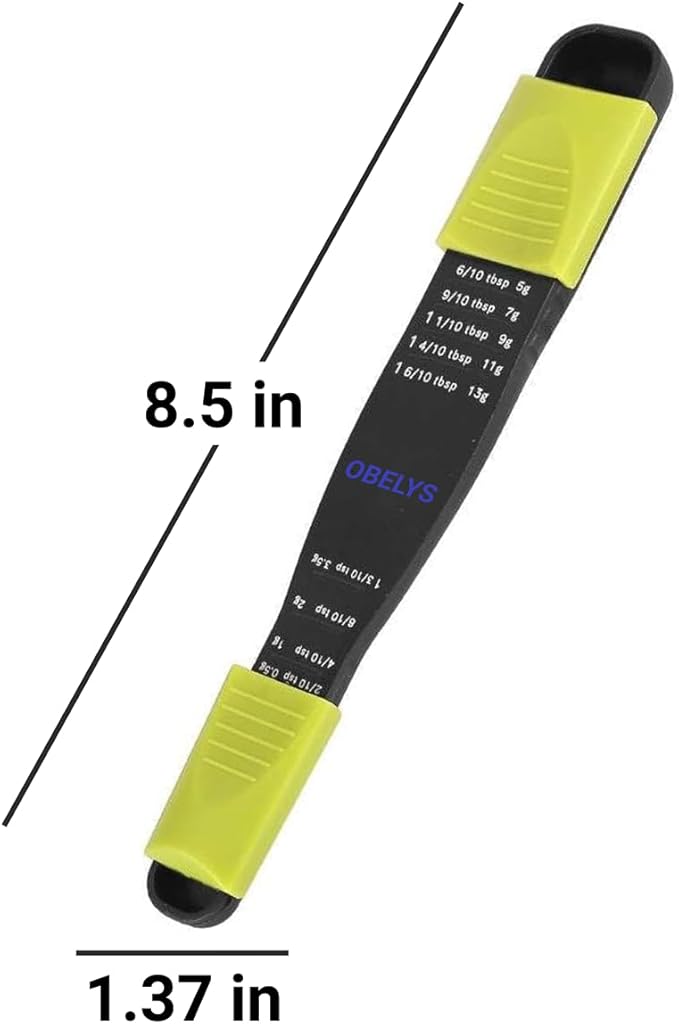 Adjustable Measuring Spoon Set – Black & Green Kitchen Tool for Precise Measuring | Ideal for Dry & Liquid Ingredients | Space-Saving, Easy-to-Use, Dishwasher Safe | Pack of 2 for Cooking & Baking