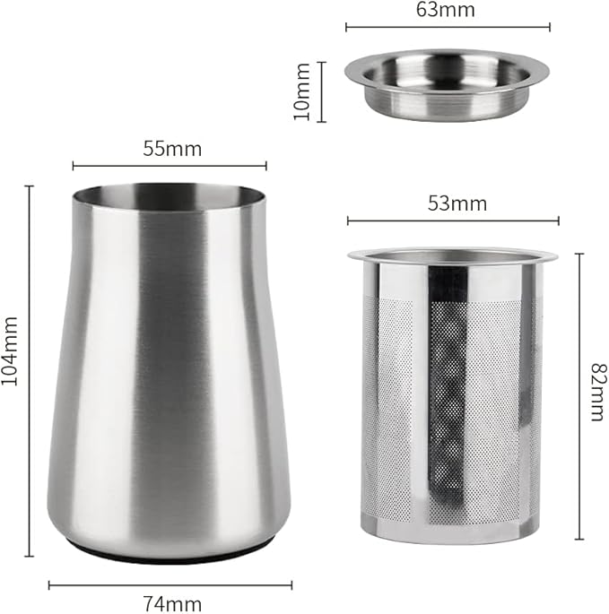 watchget Coffee Sifter Coffee Grind Sieve 500μm Fine Mesh Coffee Powder Sieve Stainless Steel Ground Coffee Receiver Coffee Making Accessory
