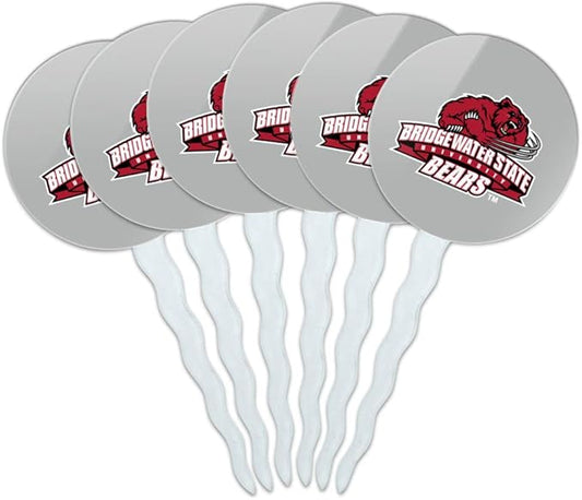 Bridgewater State Bears Logo Cupcake Picks Toppers Decoration Set of 6