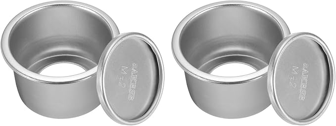 HARFINGTON 2Pcs Round Cake Pan with Removable Loose Bottom 2" Small Cheesecake Pan Anodized Aluminum Nonstick Baking Pan for Wedding Birthdays Party Event
