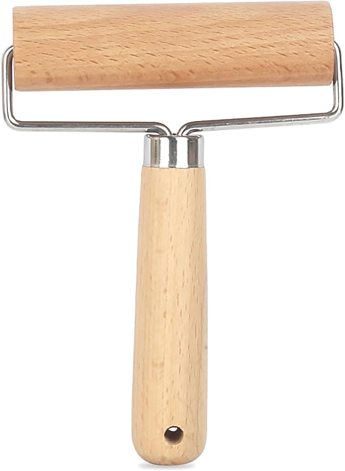 Roller Rolling Pin, 4 Inch Wood Rolling Pin for Kneading the Dough of Baking Bread, Pizza, Cookie, Noodles (M)