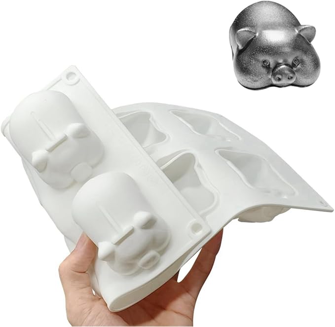 mostsom Silicone Pig Mold Fondant Mold Chocolate Cake MoldMousse Cake Decoration Dessert Baking Mold DIY Candle Model (G_ Pig)