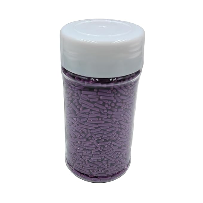 Homankit Purple Jimmies Sprinkles Edible Sprinkle Candy Soft Jimmies Toppings for Ice Cream, Cupcake, Cake, Cookie, Dessert Decorating 2.75 Ounces