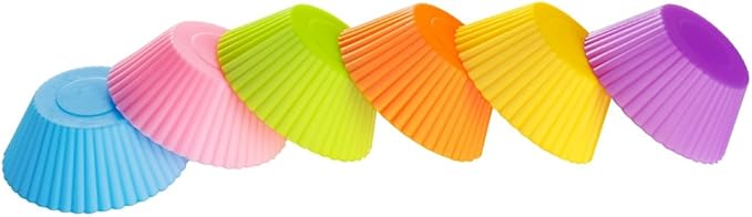 Mini Muffin Pan - Reusable Silicone Cupcake Molds 2in 24 Pack - Small Baking Cups Truffle Cake Pan Set Nonstick in 6 Colors