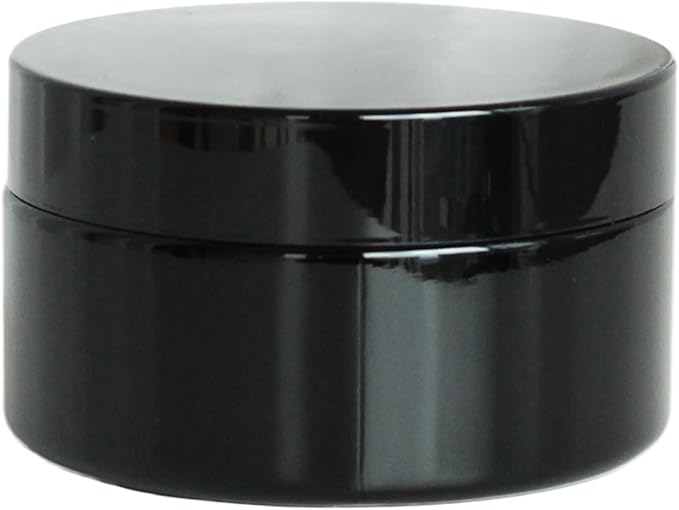 Black Glass Storage Jar 100ml Wide Mouth Airtight UV Protection Container for Spice Coffee